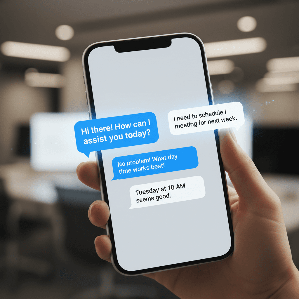 AI chatbot conversation on mobile device