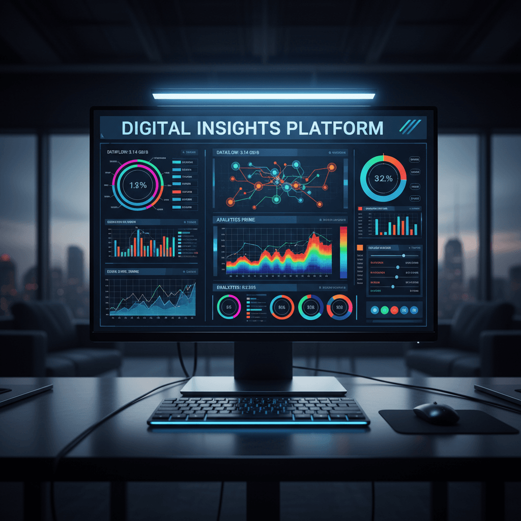 Data analytics dashboard with visualizations and metrics